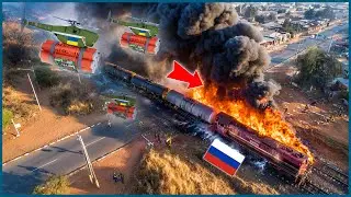 Ukraine Planted Mines on Railway &ndash; Flipped Russian Train &ndash; Then Blew Up 1000 Tons of Diesel