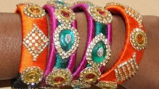 How to make Designer Checker Model Silk Thread Bangles // Fancy Bangles making tutorial