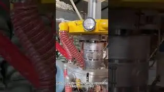 Multilayer co-extrusion film extruder in operation
