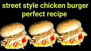 Chicken Egg Burger/street style burger/shredded chicken burger