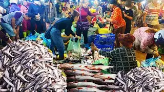 Скидки на пресноводную рыбу и морепродукты: ажиотаж на оптовом рынке Пномпеня!