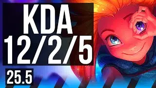 ZOE vs AHRI (MID) | Rank 4 Zoe, 6 solo kills, 12/2/5, Legendary | NA Challenger | 25.5