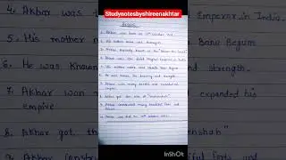 Essay on Akbar in English |10 lines about Akbar|Mughal Emperor Akbar Short Note|Akbar #akbar #viral