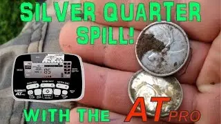 Silver Quarter Spill - Metal Detecting Silver Coin Spill With The Garrett AT Pro