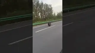 Runaway Tire Causes Chaos on the Road!