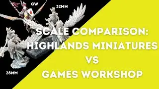 Сравнение масштабов: рыцари-пегасы из Highlands Miniatures и бретонцы из Games Workshop