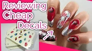 Water Decal Review! || fall nail art Design!🍄🌹