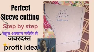 Sleeves Cutting For Biggner|Sleeve Cutting tips and tricks#sleeve 