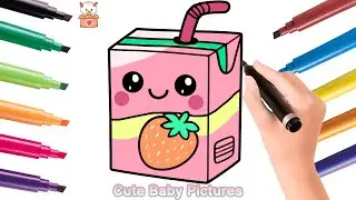 How to Draw a Cute Strawberry Juice Box