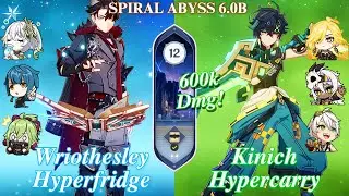 SPIRAL ABYSS 6.0 | C0 Wriothesley Hyperfridge & C0 Kinich Hypercarry| Floor 12 | 9* | Genshin Impact