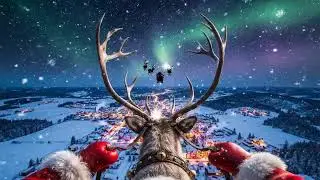 Santa's Magical Flight POV 🦌✨ Immersive Christmas Sleigh Ride (4K Cinematic Ambiance)