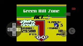 O Sonic t&aacute; tanto dedo? Jogando Sonic blast de game gear