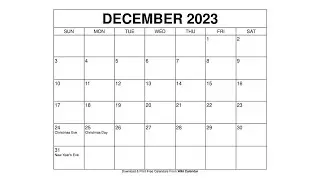Printable December 2023 Calendar Templates With Holidays - Wiki Calendar