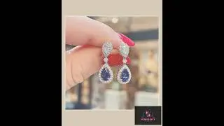 Huitan Fashion Luxury Blue/White Pear CZ Drop Earrings New Engagement Wedding Ea