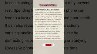 Disadvantages Of Using Mobile Phone | Paragraph Writing | The Paragraph Lab |