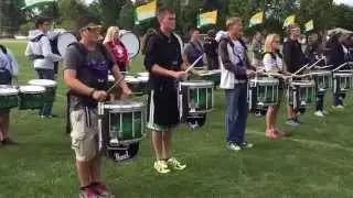 Amherst Marching Comets coming off the field playing 'Cheer For Amherst'