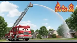 Fire Truck Station Tour 🚒 | Hose, Ladder & Siren Real Sounds 🚨  #abcd