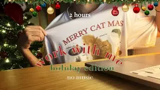 2 hrs work with me holiday edition 🎄(no music) I typing sound, fireplace crackling, no break🌟✨