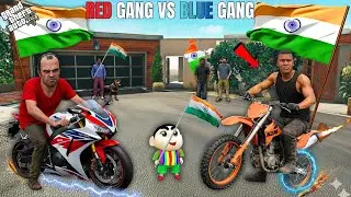Republic Day GTA 5 Challenge | Franklin Blue Gang vs Trevor Red Gang | Mount Chiliad Flag Battle! 😱🔥
