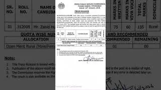 Result Announced For The Post Of Assistant Private Secretary BPS 16 And Assistant Director BPS 17