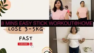 Stick workout|full body 20mins home workout by stick|reduce lovehandles at home|no gym|no diet|XL-M