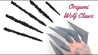 Origami Easy paper wolf claws with Ski