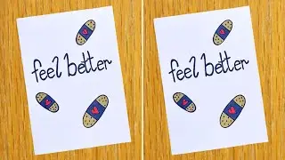 Feel Better Soon Card //Get Well Soon Band-Aid Drawing //Wishing a Speedy Recovery For Friend
