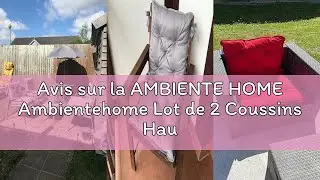 Avis sur la AMBIENTE HOME Ambientehome Lot de 2 Coussins Haut Dossier HANKO pour Fauteuil de Jardin,