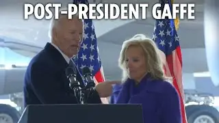 Bungling Biden starts farewell speech before being told to STOP & asking &lsquo;which way is the exit?&rsquo;