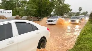 Heavy Rain Causes Massive Flooding On The Road In Red Hook
