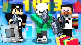1vs3 mace pvp in mobile, (mcpe). 