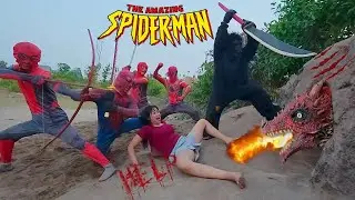 Horror battle, brave Spider Man team joins King Kong to destroy the ferocious Fire Dragon