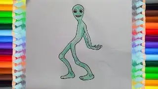 Dance aliens drawing | Dame tu cosita alien dance | How to draw funny dance alien