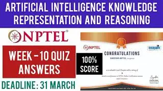 Artificial Intelligence knowledge Representation and Reasoning Assignment 10 Answers | Nptel Week 10
