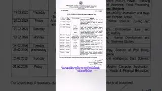H.S 3rd & 4th Semester Exam Routine 2026