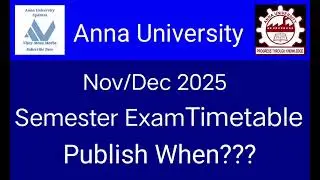 Anna University Nov/Dec 2025 Semester Exam Timetable Update Latest News Tamil Vijay Mass Media