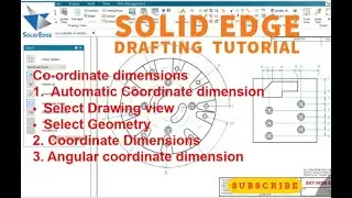 Solid Edge Tutorial | How to Use Coordinate Dimension (Angular Coordinate) Command