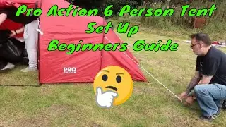 Pro Action 6 Person 3 Room Tunnel Camping Tent - Set Up Beginners Guide #camping