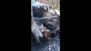 Pożar BMW w miejscowości Ciosmy, 24 luty 2022 r.