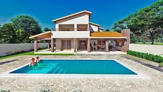 Casa de Campo Chácara - Compre o Projeto na Descrição - P402