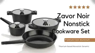 Zavor Noir 7 Piece Cookware Set | Best Lightweight Cookware Set for Elderly Home Cooks