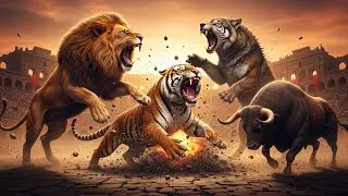 🏛️ EPIC COLOSSEUM BATTLES: Lion vs Tiger vs Wolf vs Bull | Most Brutal Arena Fights in 4K