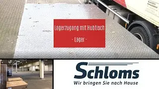 Unser Lagerzugang (ebenerdig) &uuml;ber den Hubtisch | Lagerzugang Teil 1