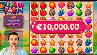 5000x win on Fruit Party!! 10,000&euro;! RECORD WIN IN THE MANSION