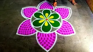 Diwali 2023beautiful colour kolam|5*3Deepavali big rangoli|Beautiful rangoli designs|Amazingrangoli