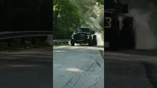 Bed stack straightpiped ford f350 dually powerstroke rolling burnout #ford #f350 #powerstroke #disel