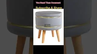 HAADI HANDICRAFTS Velvet Ottoman Stool with Wooden Legs Round Ottoman Stool #poufottoman #shorts