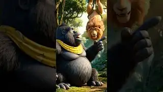 Smart Gorilla Pranks Lion! Who is the REAL King of the Jungle? 😂 #shorts #3danimation #animation