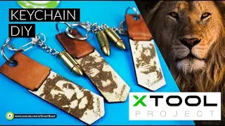 LIONS Keychain wood+ leather [DIY]  ---  XTOOL review - laser & blade cutting machine