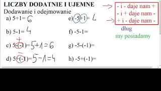 Klasa 6. Liczby dodatnie i ujemne. Dodawanie i odejmowanie.